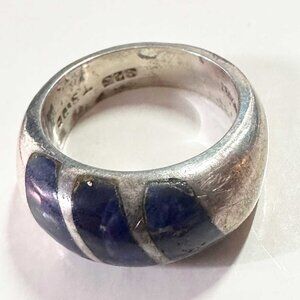 Vintage Taxco Mexico .925 Sterling Silver Lapis Lazuli Ring - 12.11 Grams